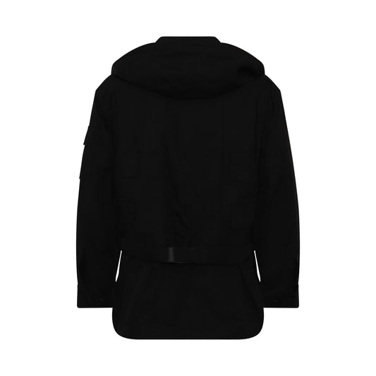 Oversize Hooded Ski Parka in Black