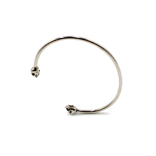 Skull Embellished Cuff Bracelet in Silver