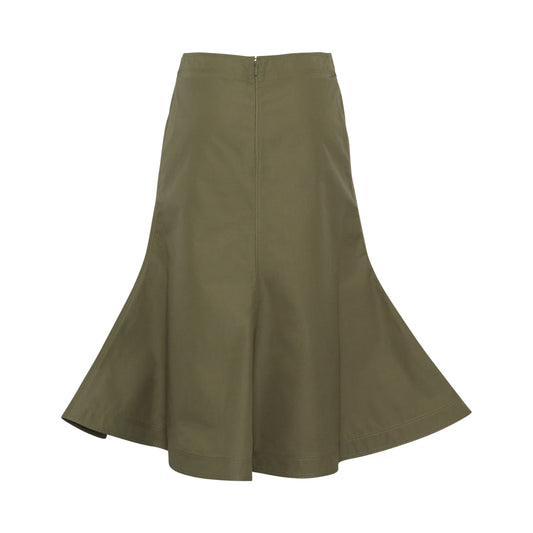 Midi Skirt in Khaki Green