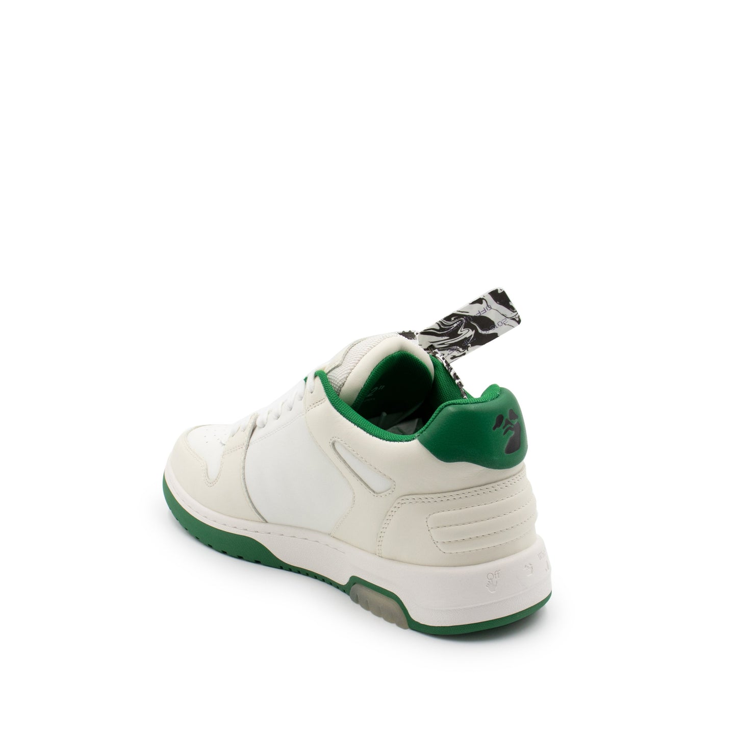 Out Of Office Calf Leather Sneaker in White Green