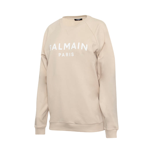 Printed Logo Sweatshirt in Ivory