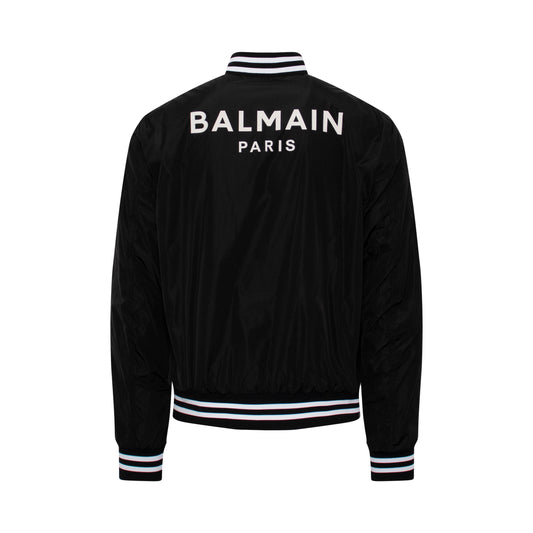 Logo Print Bomber Jacket in Black