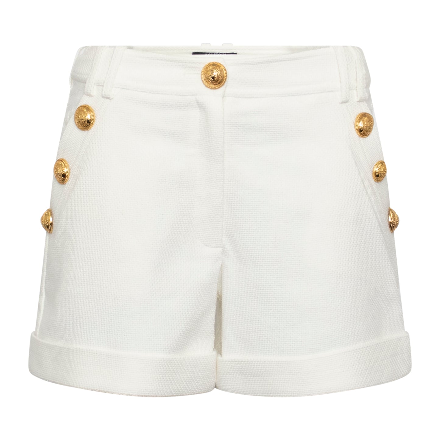 Button Low-Rise Shorts in White