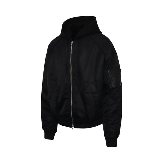 Detachable Hooded Ma1 Jacket in Black