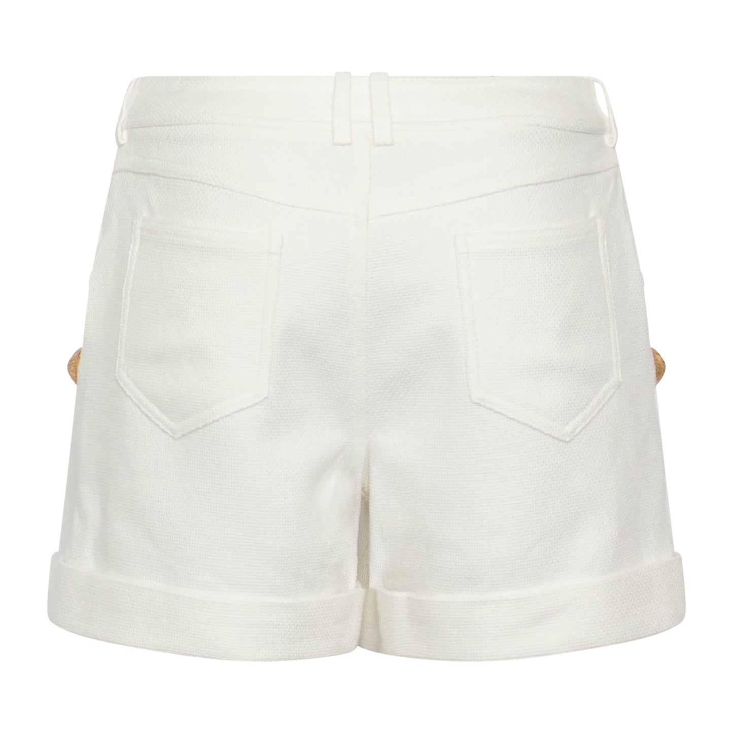 Button Low-Rise Shorts in White