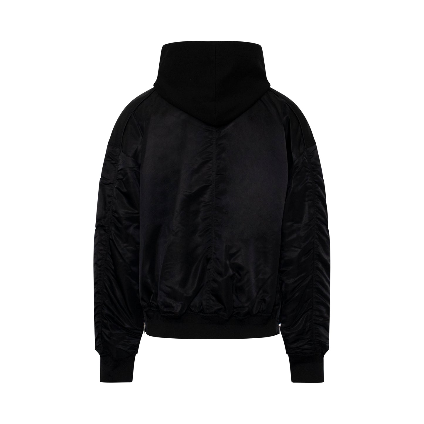 Detachable Hooded Ma1 Jacket in Black