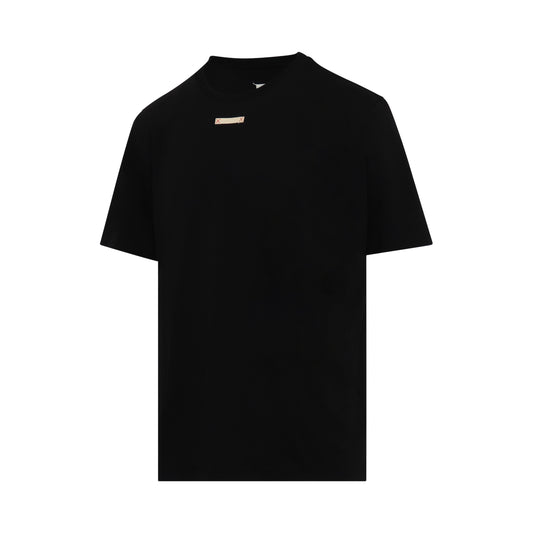 Patch Stitch Detail T-Shirt in Black