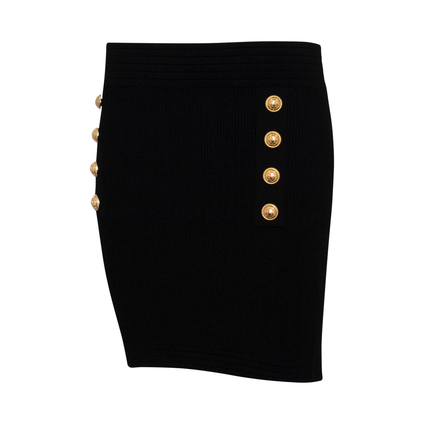 Button Knitted Skirt in Black