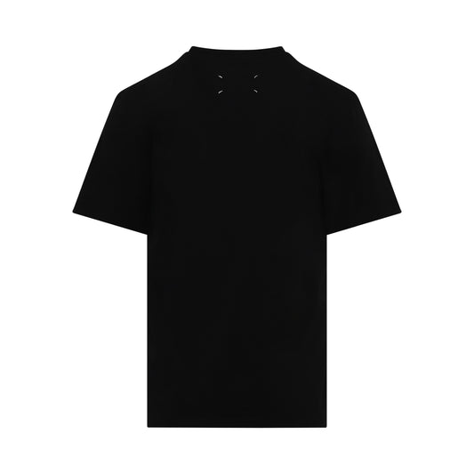 Patch Stitch Detail T-Shirt in Black