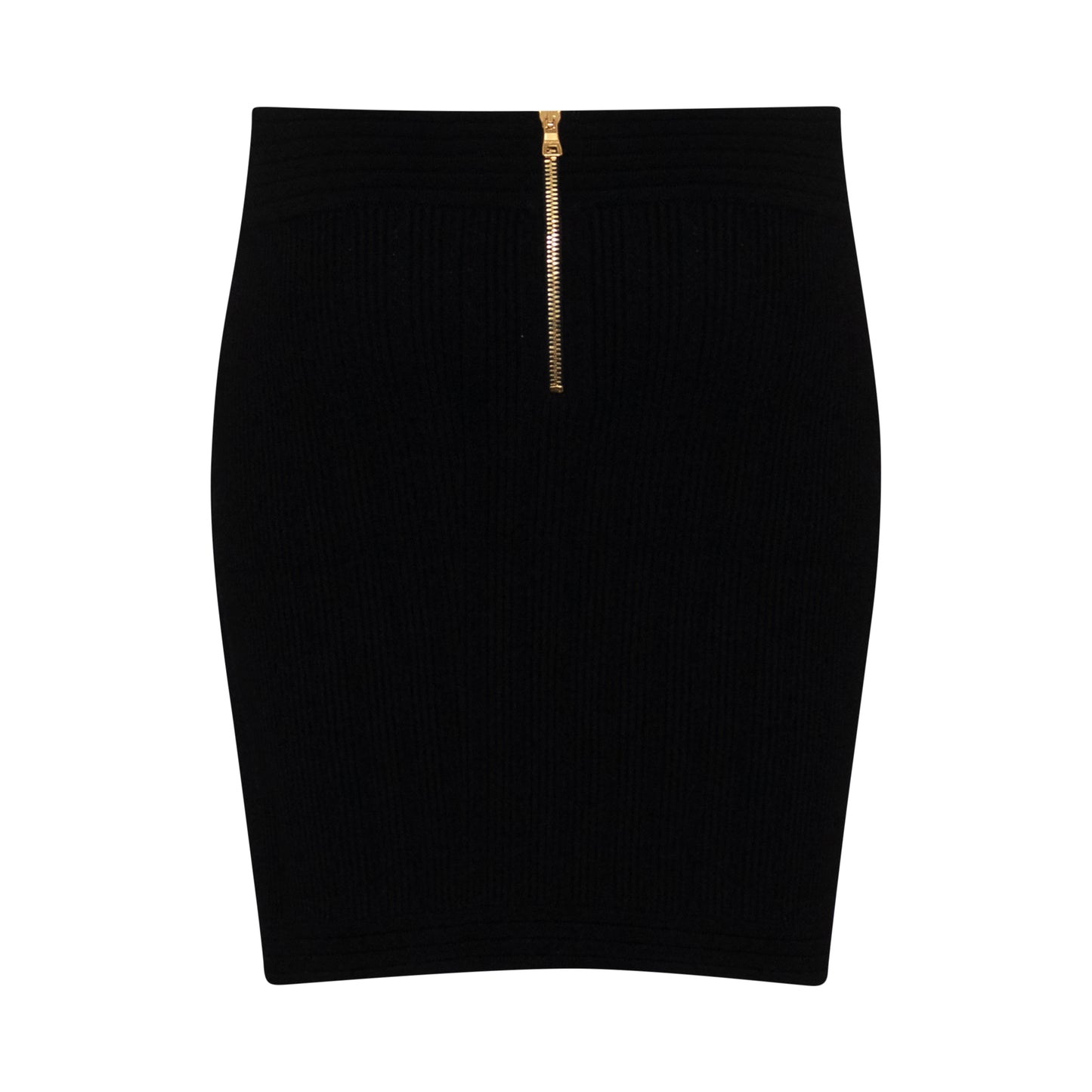Button Knitted Skirt in Black