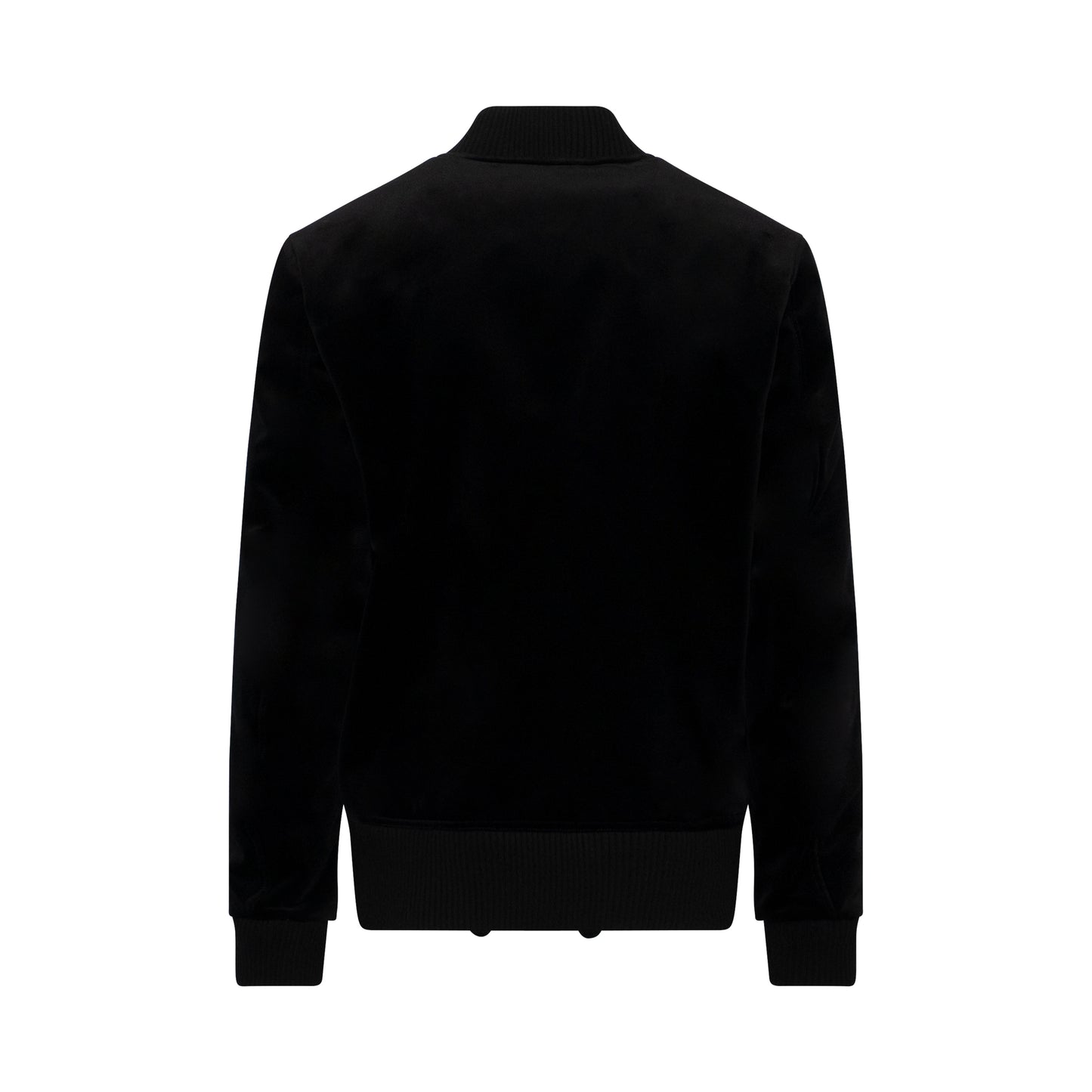 Embellished Velvet Bomber Jacket in Black
