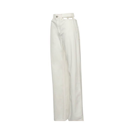 Decortique Cut Out Jeans in White