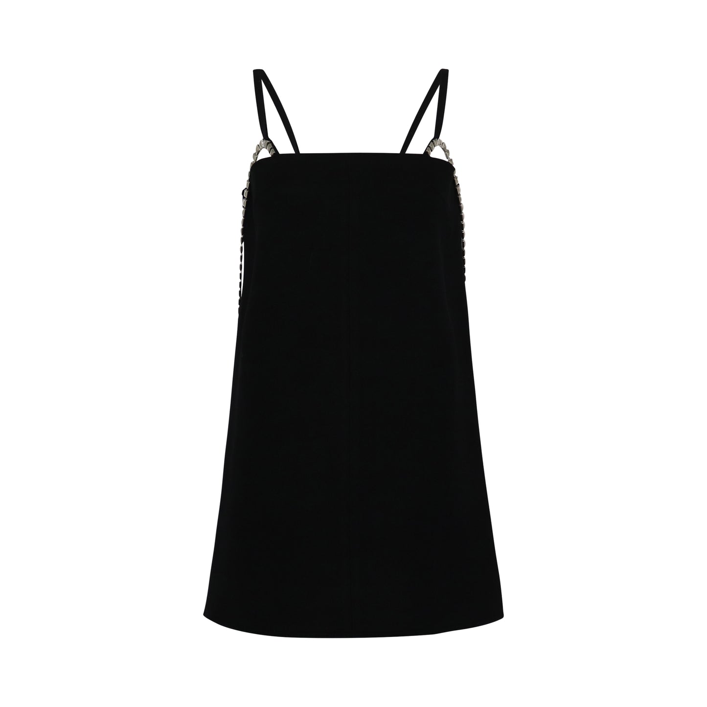 Wool Oversize Sleeveless Mini Dress in Black