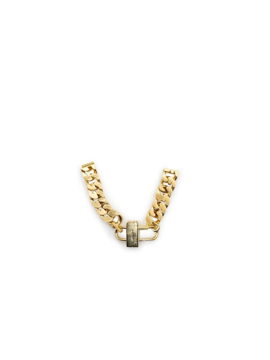 G Chain Gold Lock Small Bracelet in Gold