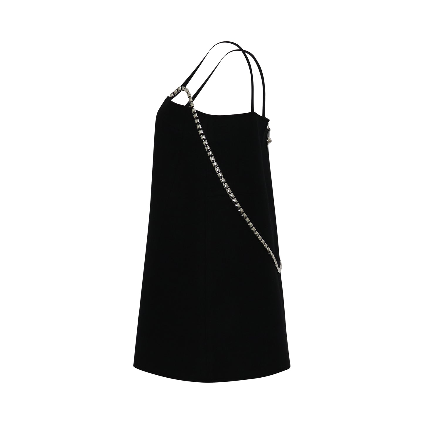 Wool Oversize Sleeveless Mini Dress in Black