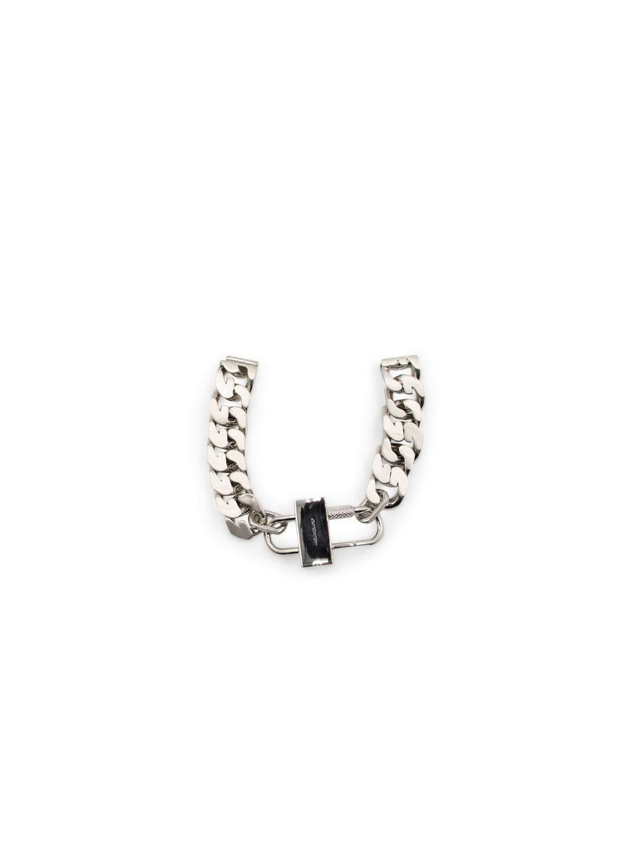 G Chain Silver Lock Small Bracelet in Silver