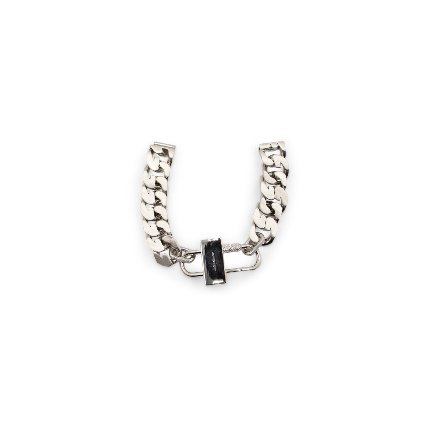 G Chain Silver Lock Small Bracelet in Silver