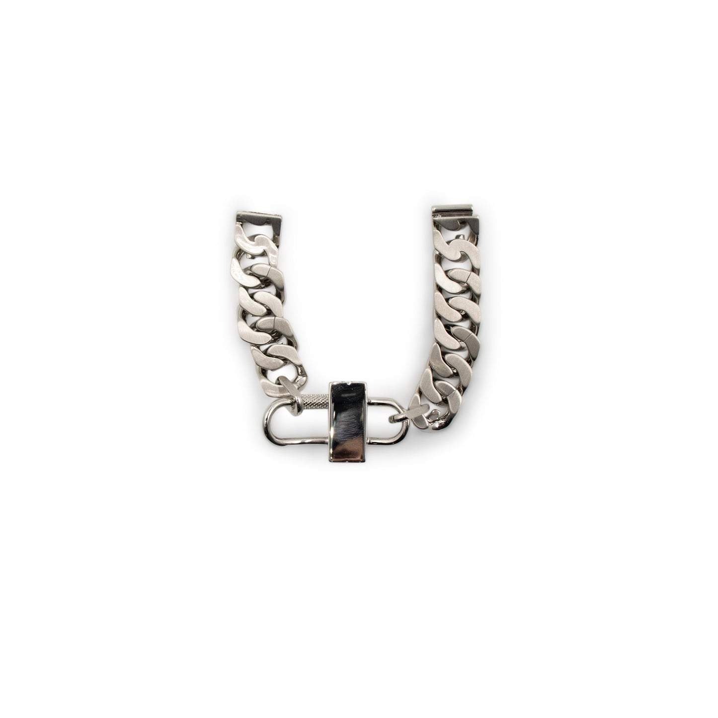 G Chain Silver Lock Small Bracelet in Silver