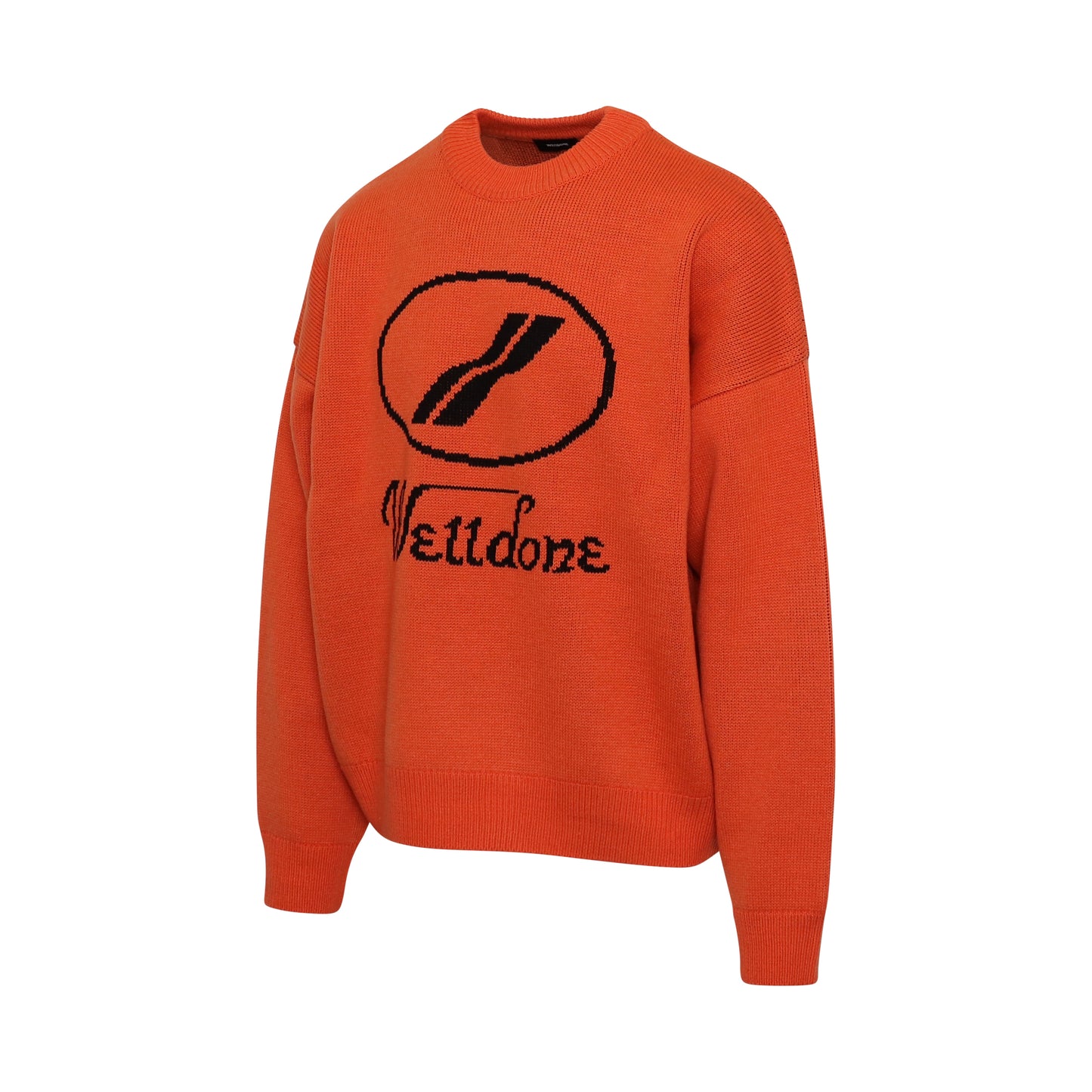 Logo Jacquard Sweater in Orange