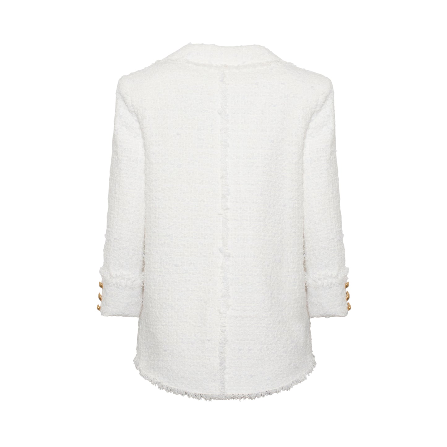 Double Breasted Tweed Pyjama Blazer in White