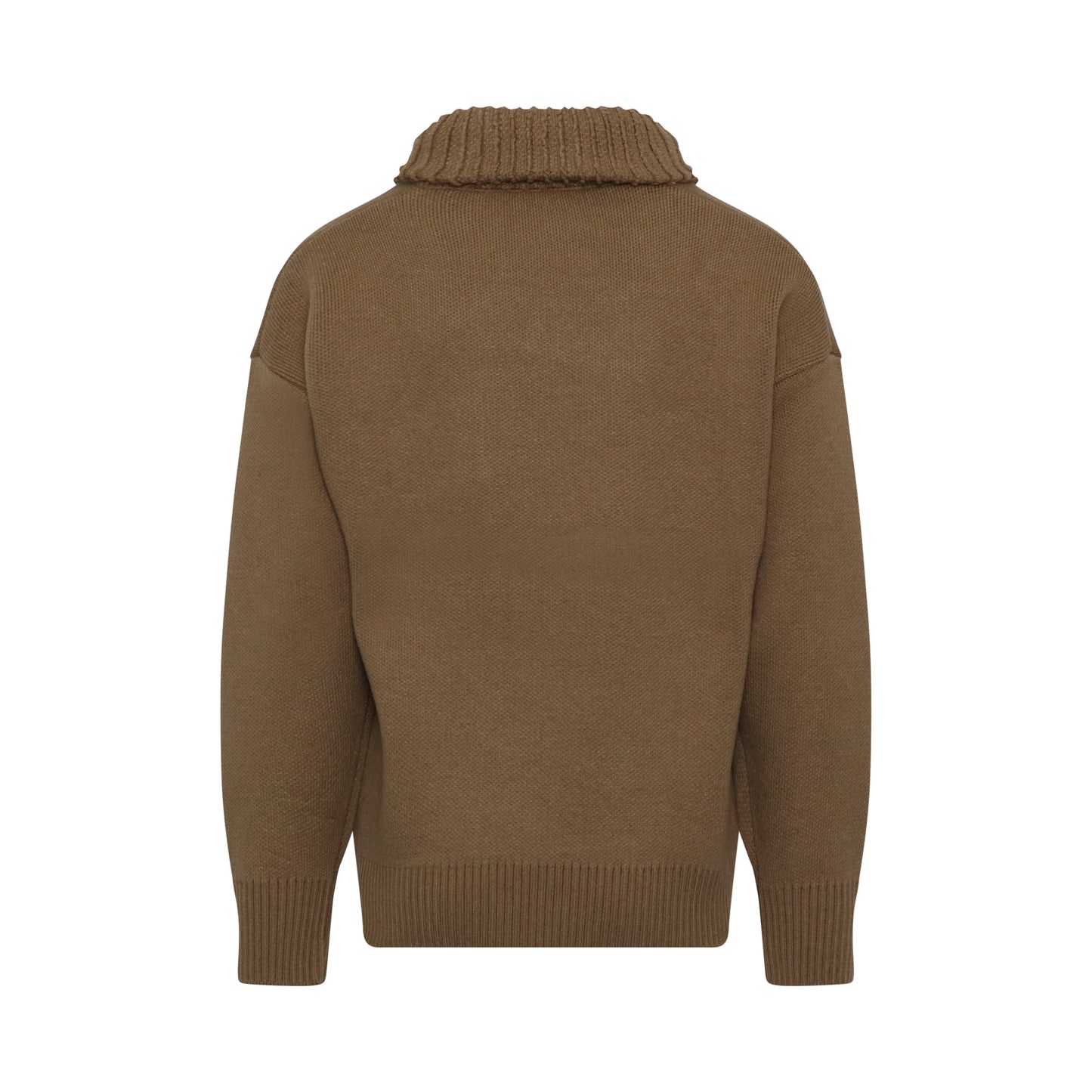 Square Logo Pile Knit Sweater in Brown