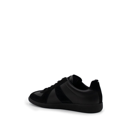Replica Leather Sneaker in Black