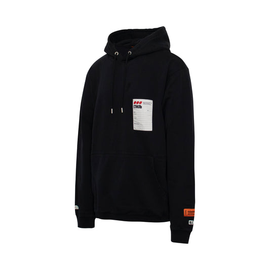 Sticker Label Hoodie in Black