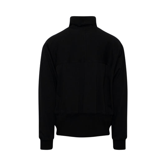 Zip Front Track Jacket in Black