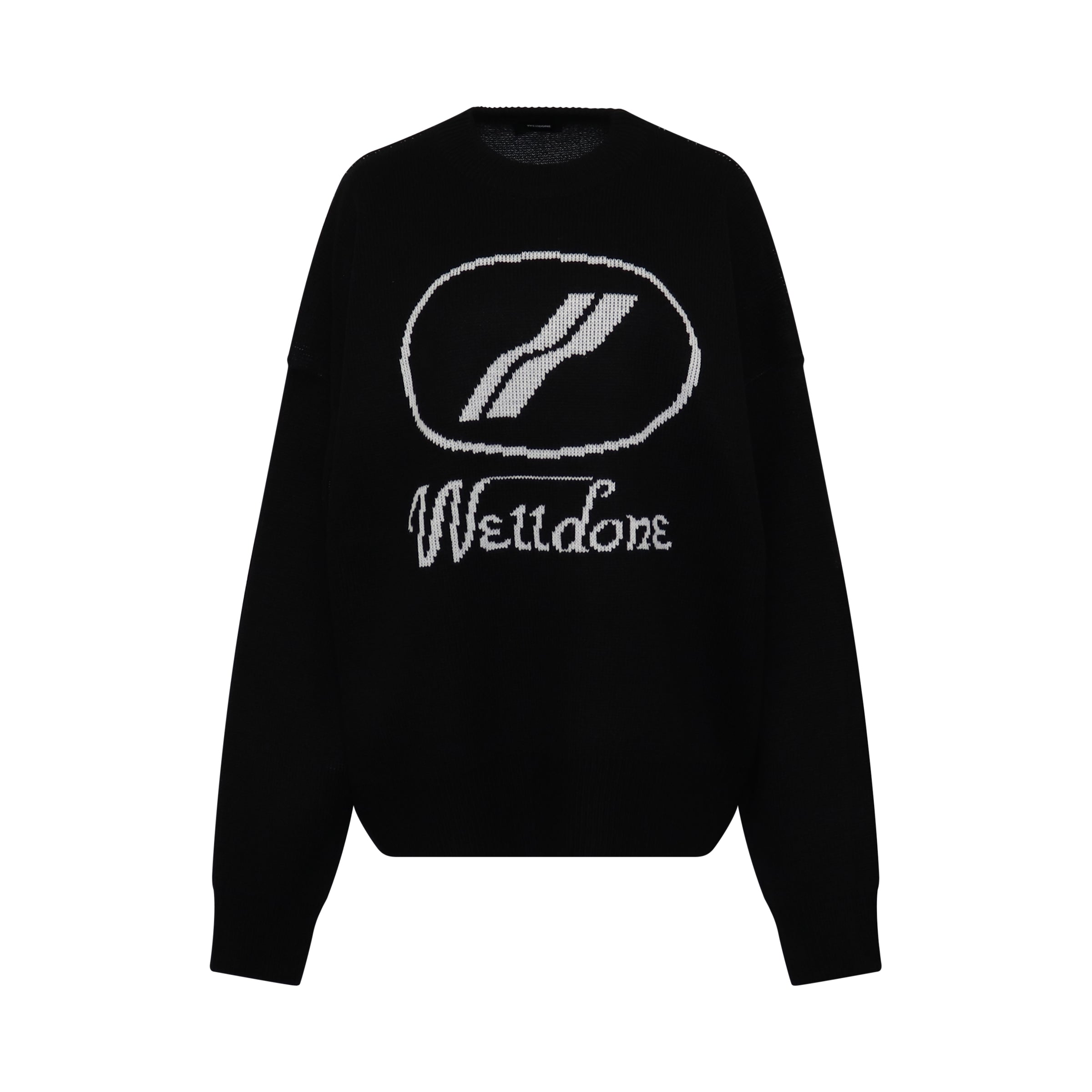 Logo Jacquard Sweater in Black