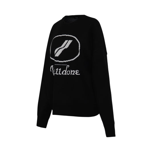 Logo Jacquard Sweater in Black