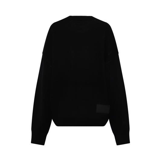 Logo Jacquard Sweater in Black