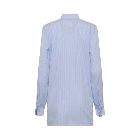 Long Sleeve Stripe Shirt in Light Blue