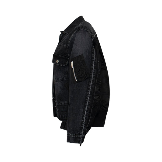 Classic MA-1 Denim Jacket Black