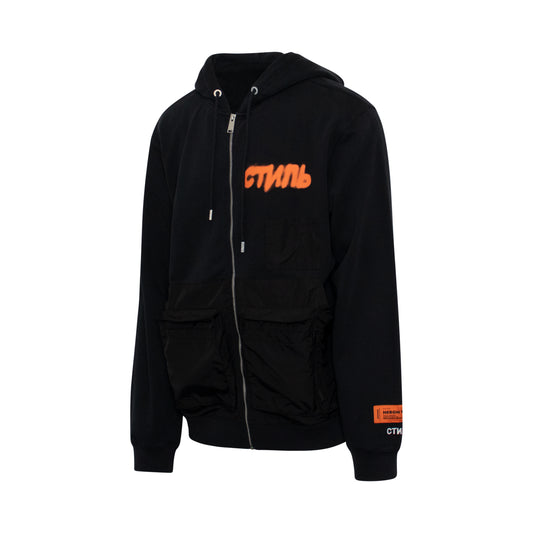 CTNMB Spray Zip Hoodie in Black