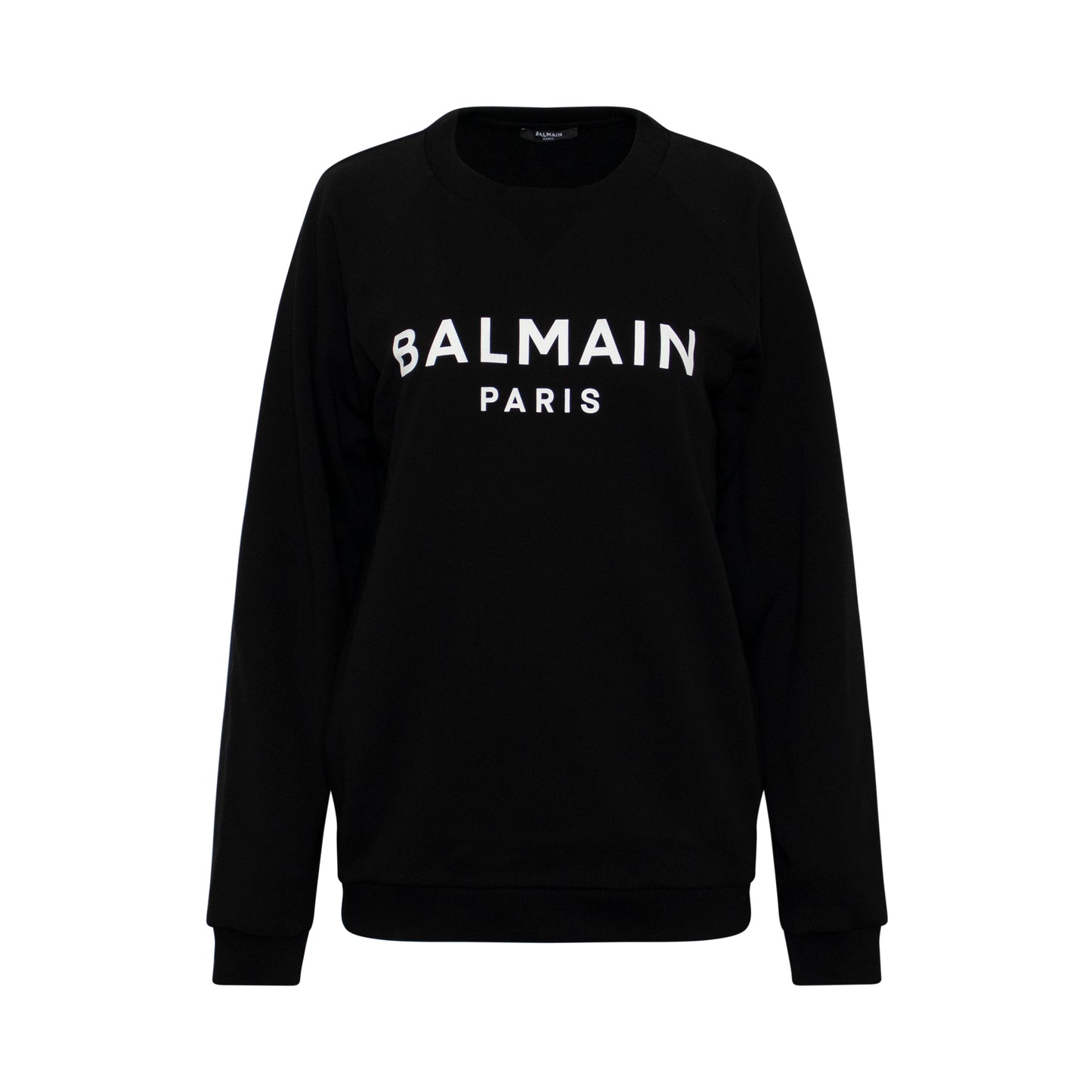 Balmain Printed Logo Sweatshirt in Black/White
