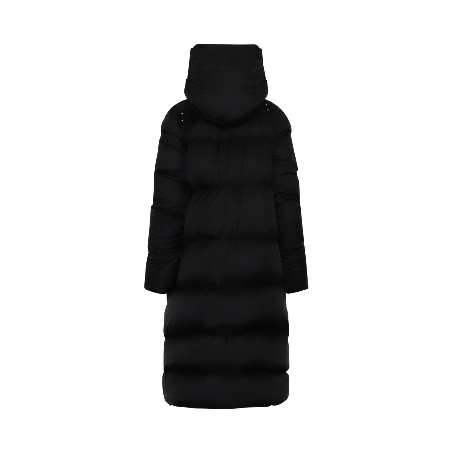 Long Sleeve Hooded Down Coat in Black