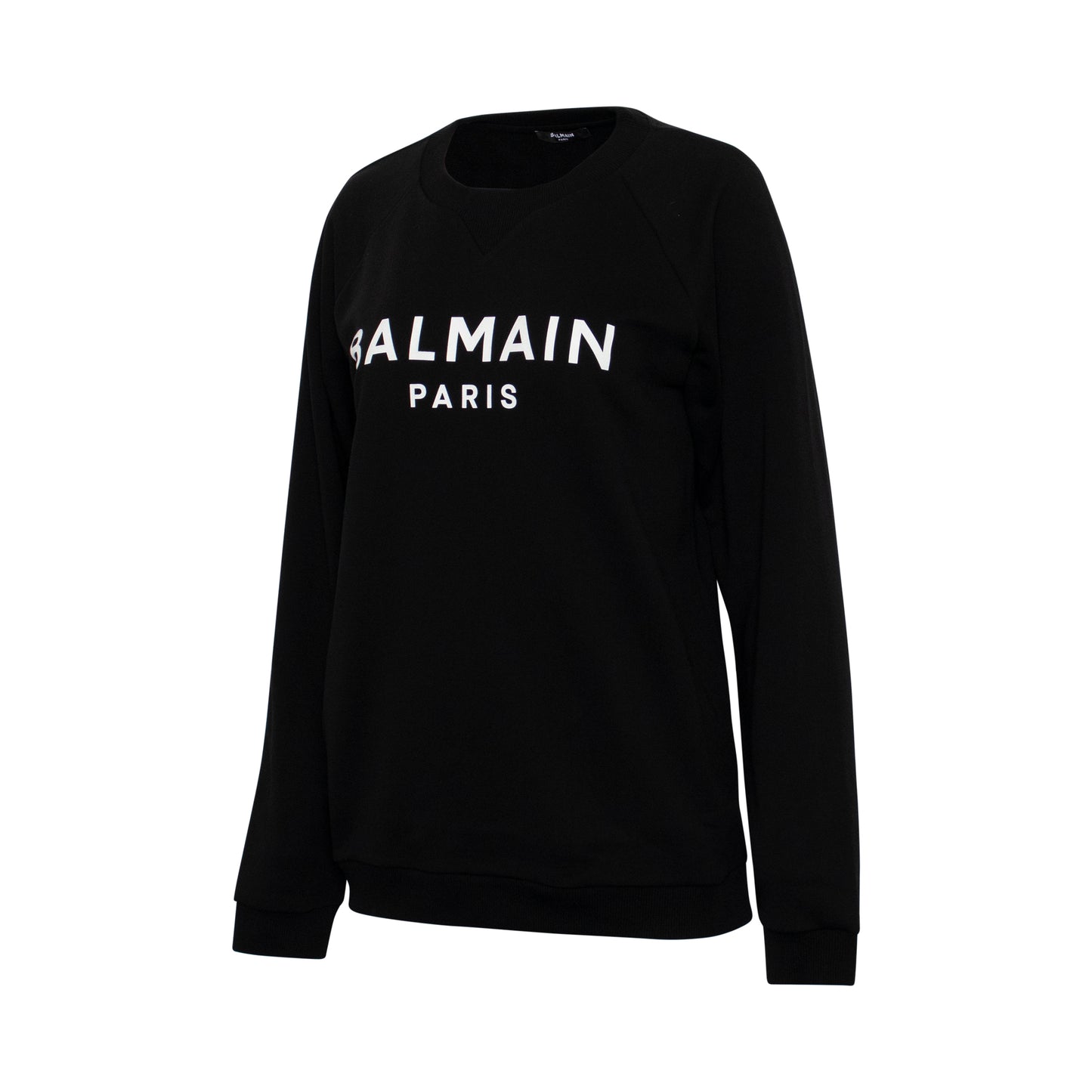Balmain Printed Logo Sweatshirt in Black/White