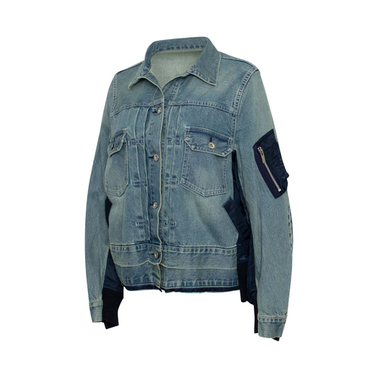 Classic MA-1 Denim Jacket Light Blue