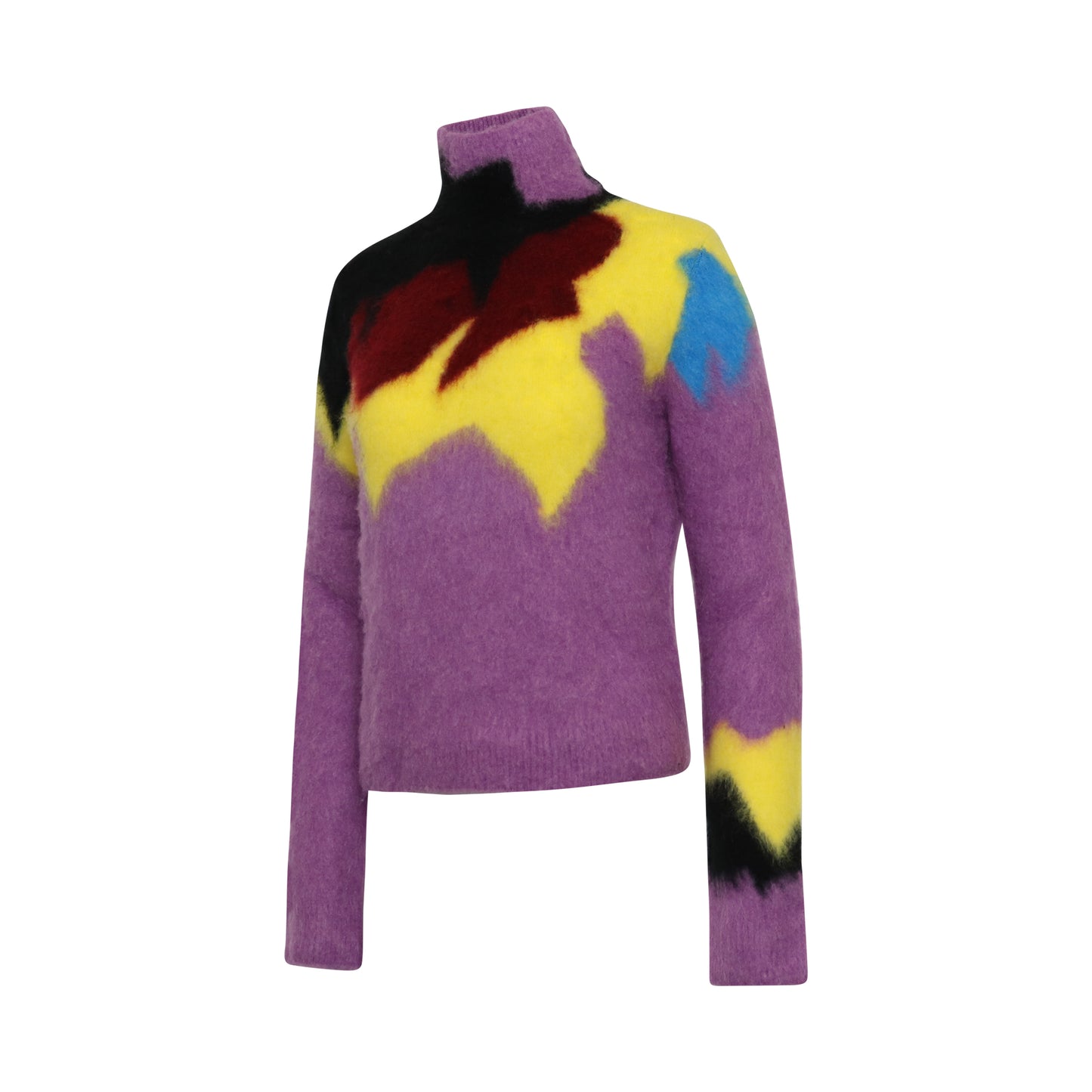 Intarsia Turtleneck Sweater in Lilac