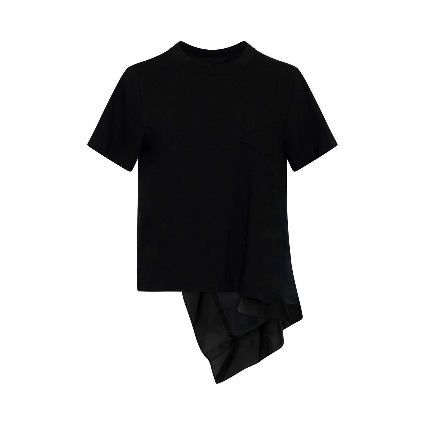 Scarf Detail T-Shirt in Black