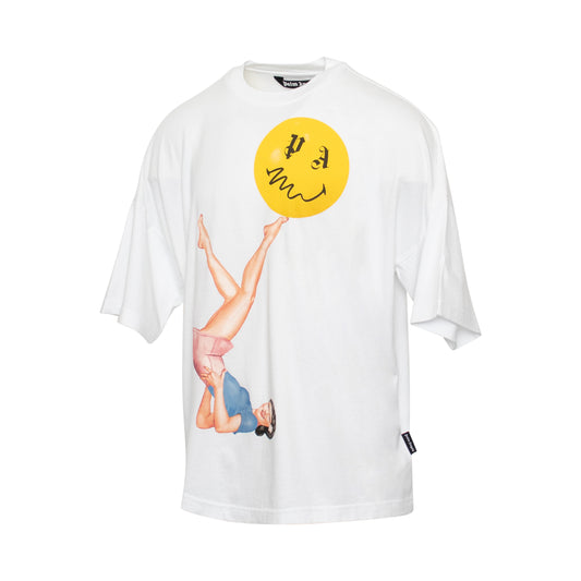 Juggler Pin Up Loose T-Shirt in White