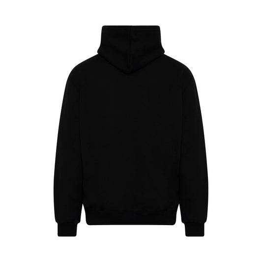 Retro Poster Embroidery Hoodie in Black