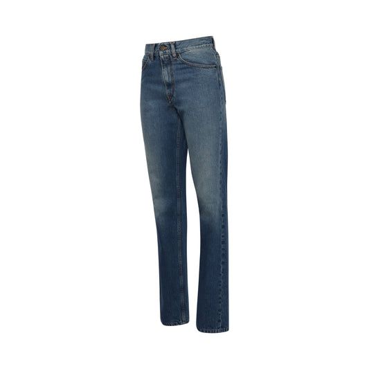 High Waist Straight Leg Jeans in Blue