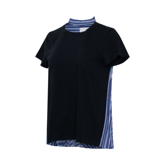 Classic Pleated Back T-Shirt in Navy