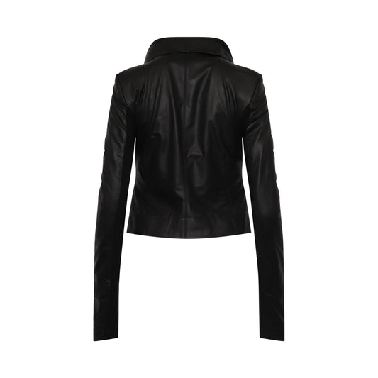 Classic Leather Biker Jacket in Black