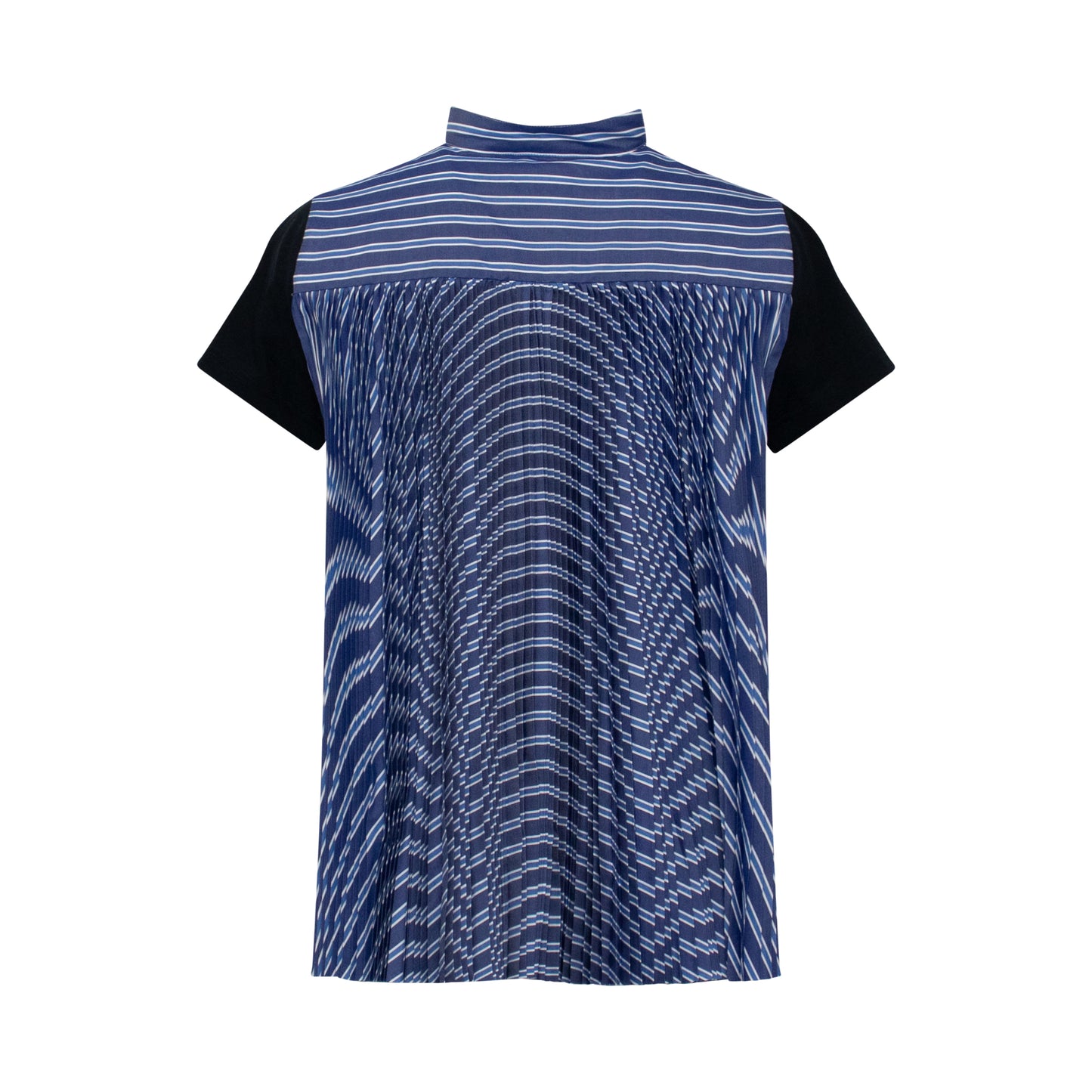 Classic Pleated Back T-Shirt in Navy