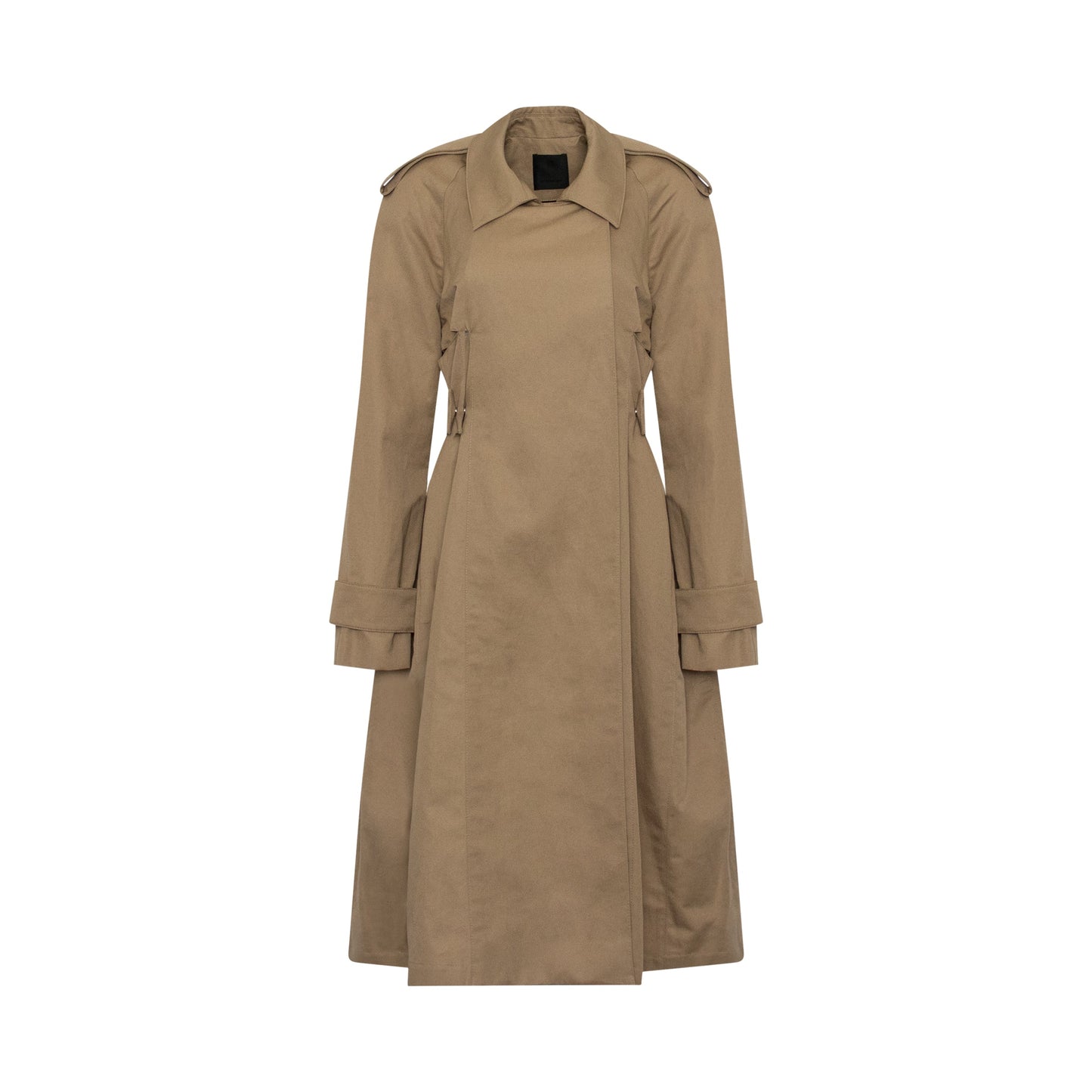 Cut Out Trench Coat in Beige