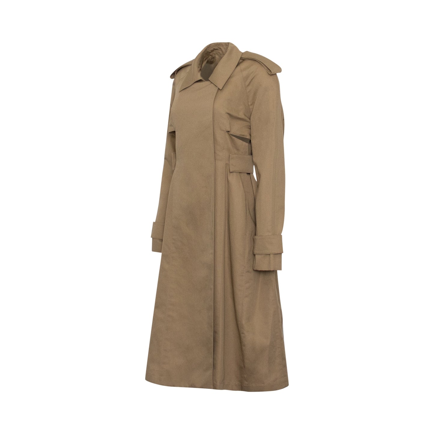 Cut Out Trench Coat in Beige