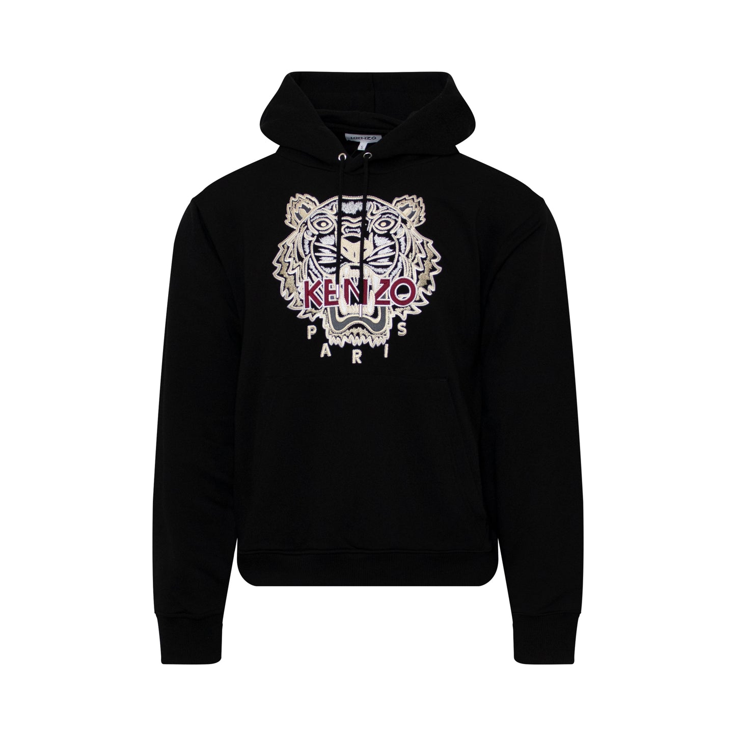 Embroidered Tiger Hoodie in Black