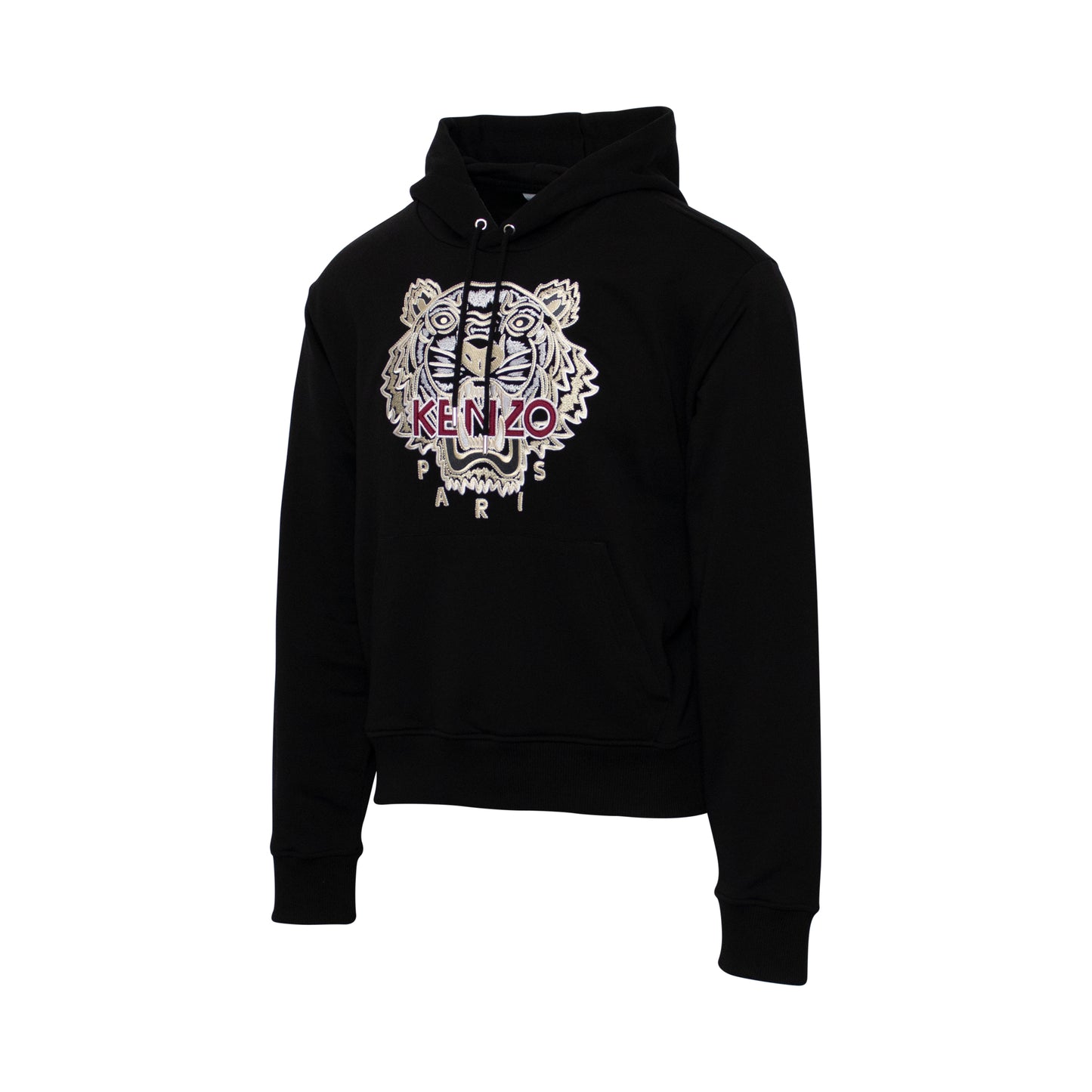 Embroidered Tiger Hoodie in Black